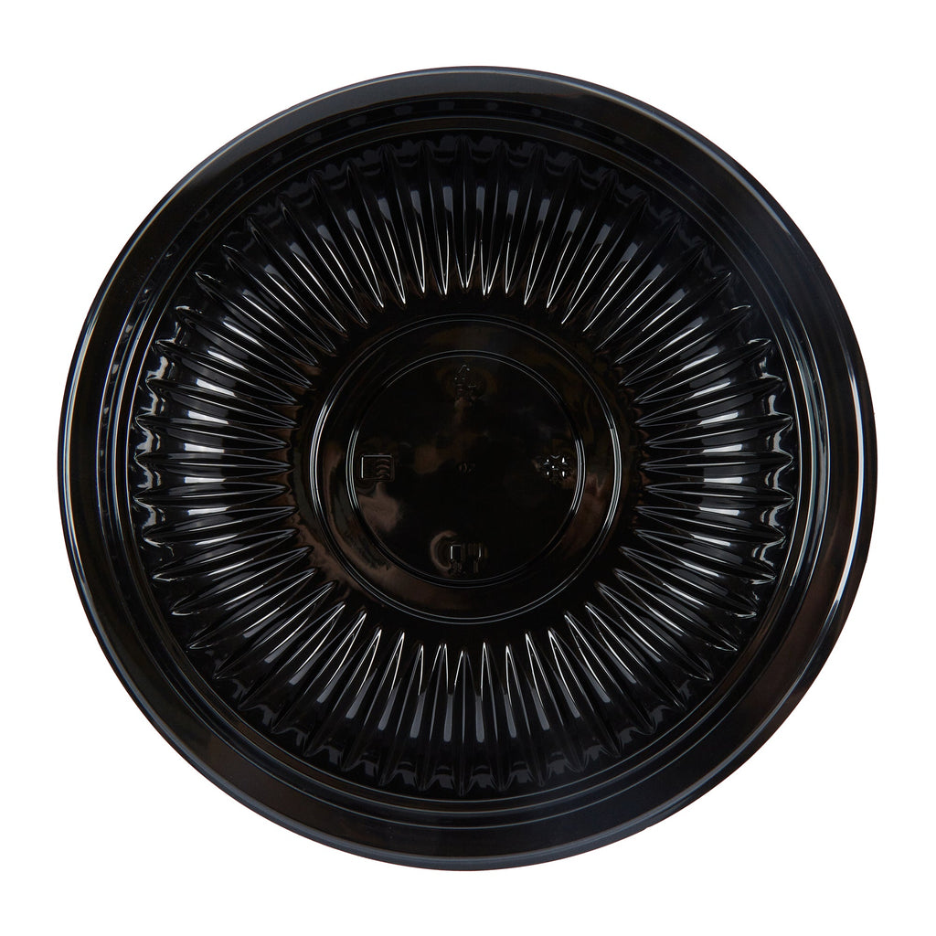 Chef 101 34 oz Round Black Plastic Bowl - Microwavable - 9" x 9" x 2" - 100 count box