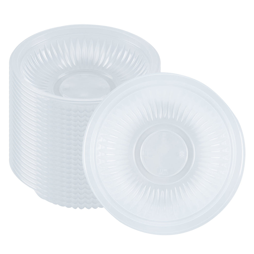 Chef 101 34 oz Round Clear Plastic Bowl - Microwavable - 9" x 9" x 2" - 50 count box