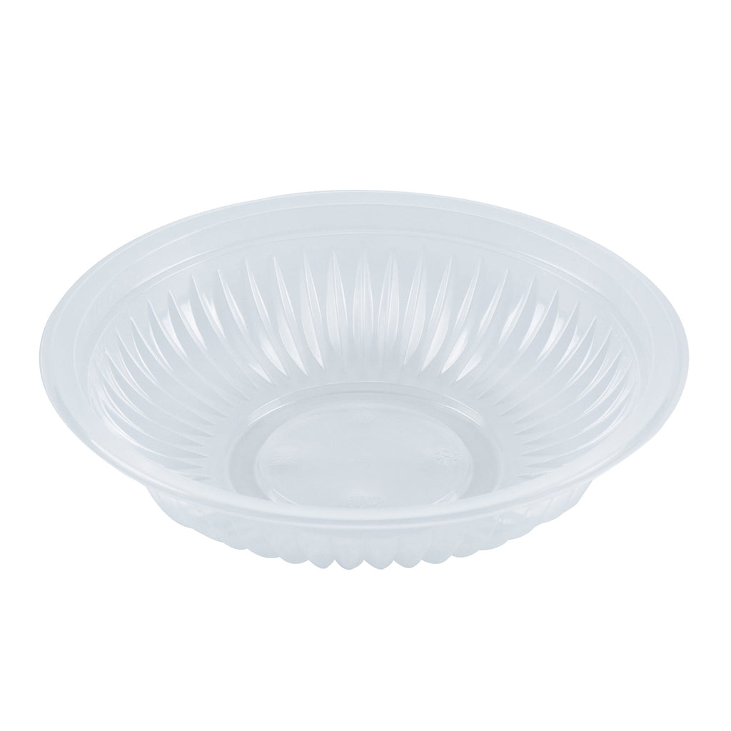 Chef 101 34 oz Round Clear Plastic Bowl - Microwavable - 9" x 9" x 2" - 50 count box