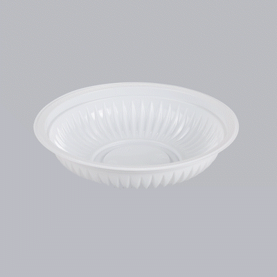 Chef 101 34 oz Round White Plastic Bowl - Microwavable - 9" x 9" x 2" - 50 count box