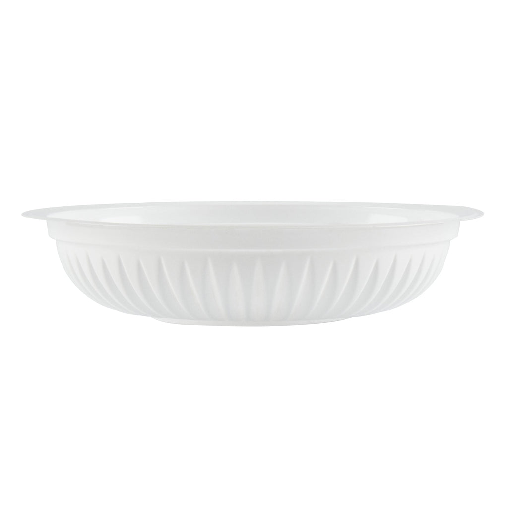 Chef 101 34 oz Round White Plastic Bowl - Microwavable - 9" x 9" x 2" - 50 count box
