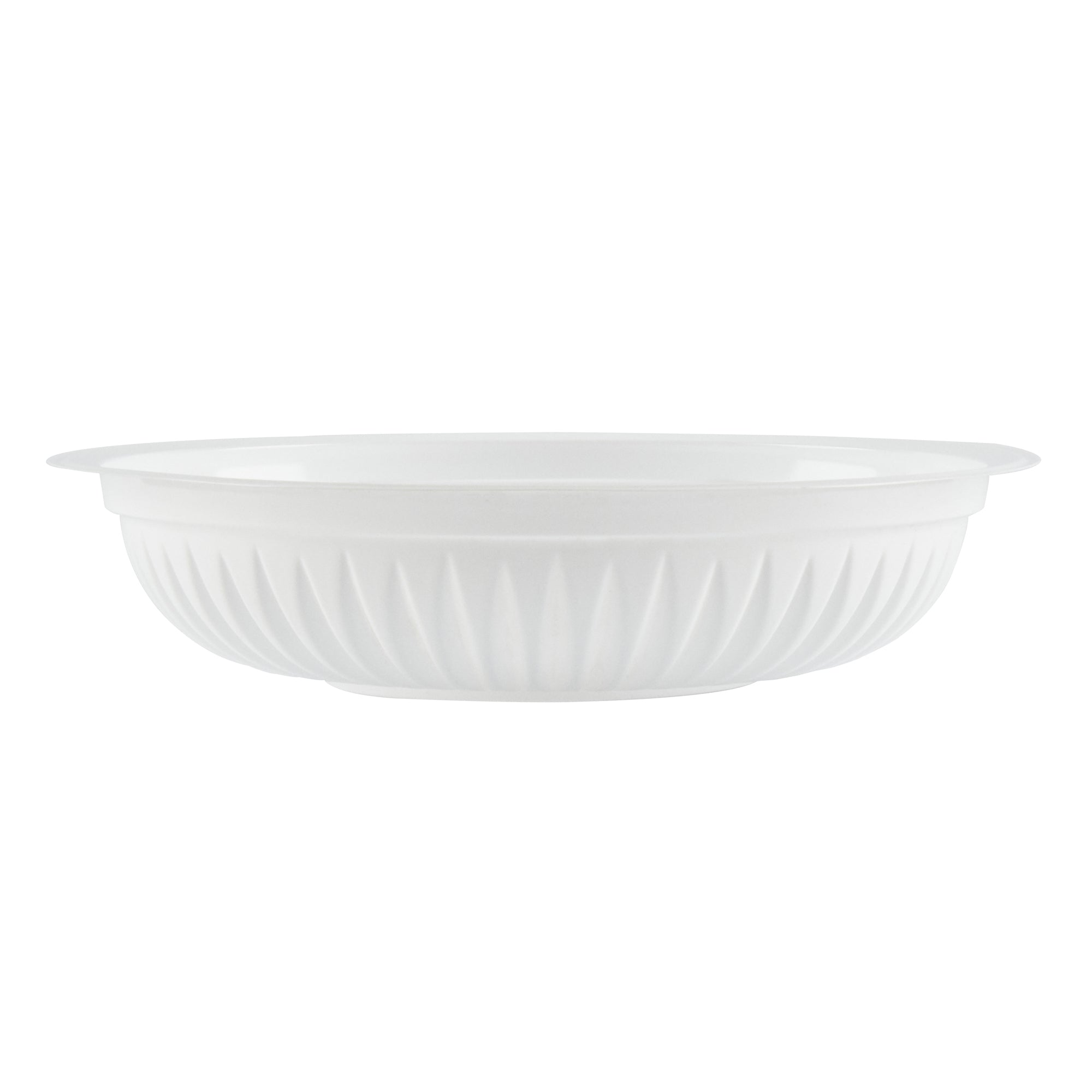 Chef 101 34 oz Round White Plastic Bowl - Microwavable - 9" x 9" x 2" - 50 count box