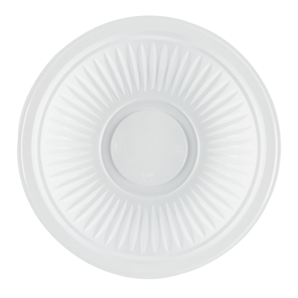 Chef 101 34 oz Round White Plastic Bowl - Microwavable - 9" x 9" x 2" - 50 count box