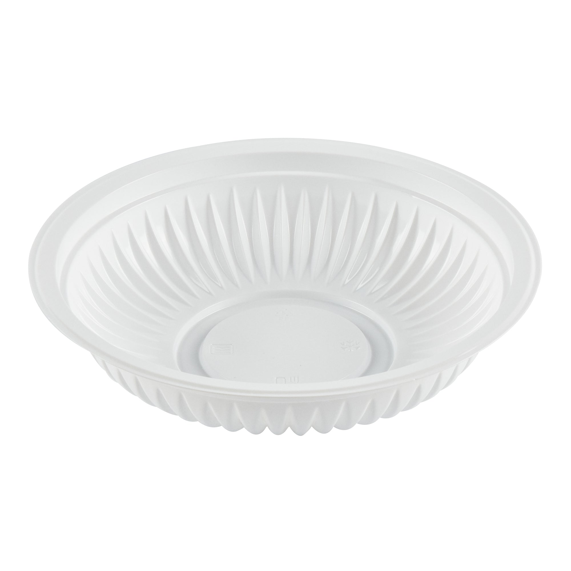 Chef 101 34 oz Round White Plastic Bowl - Microwavable - 9" x 9" x 2" - 100 count box