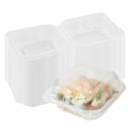 Chef 101 17 oz Square Clear Plastic Clamshell Container - Anti-Fog, Microwavable - 6" x 6" x 3" - 50 count box