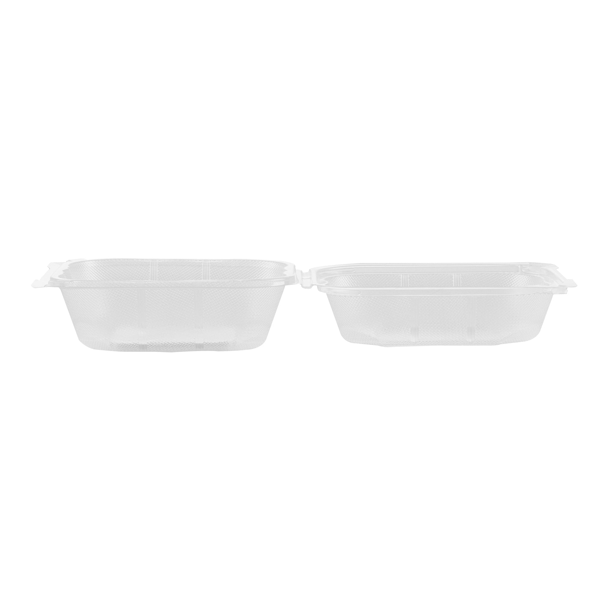 Chef 101 17 oz Square Clear Plastic Clamshell Container - Anti-Fog, Microwavable - 6" x 6" x 3" - 50 count box
