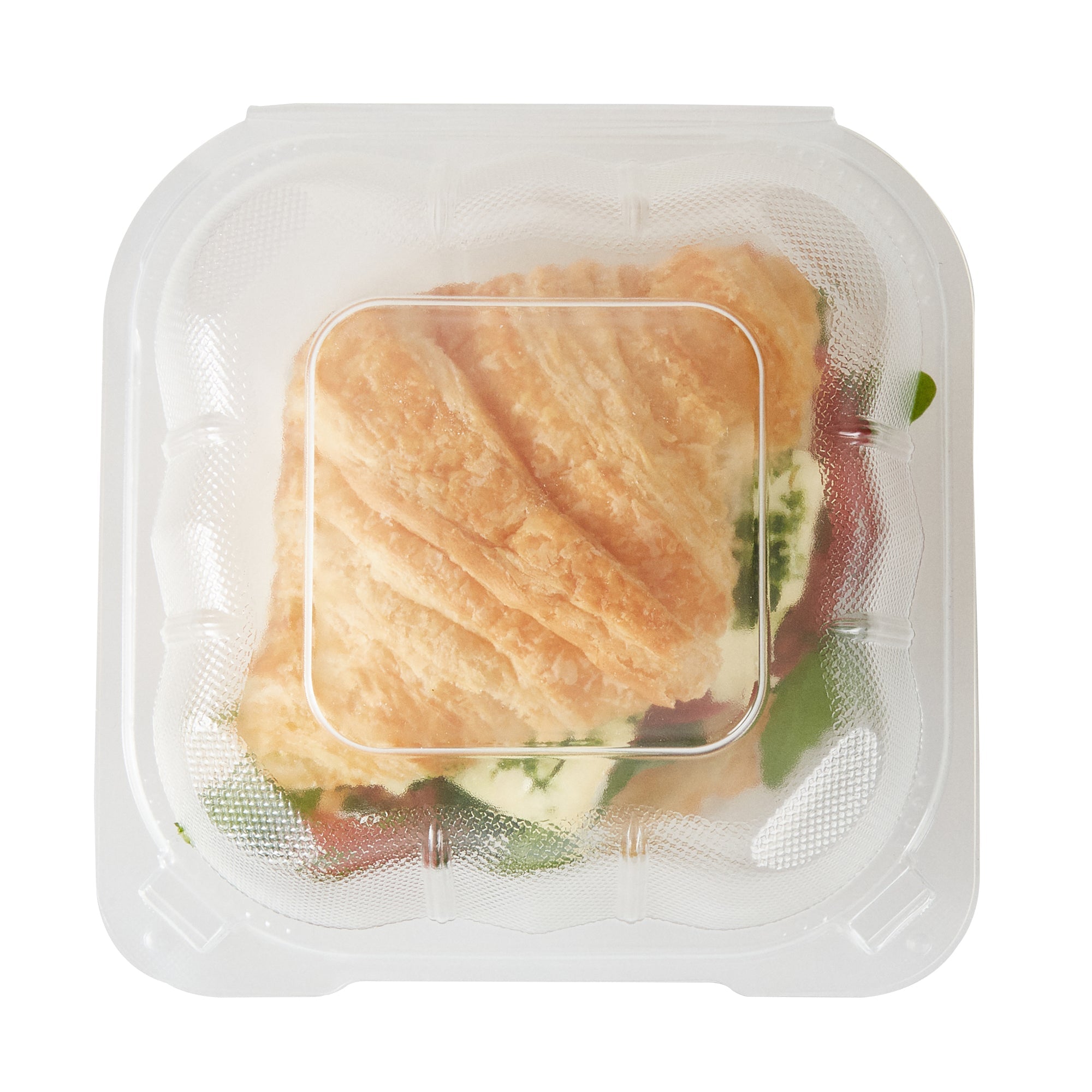 Chef 101 17 oz Square Clear Plastic Clamshell Container - Anti-Fog, Microwavable - 6" x 6" x 3" - 100 count box