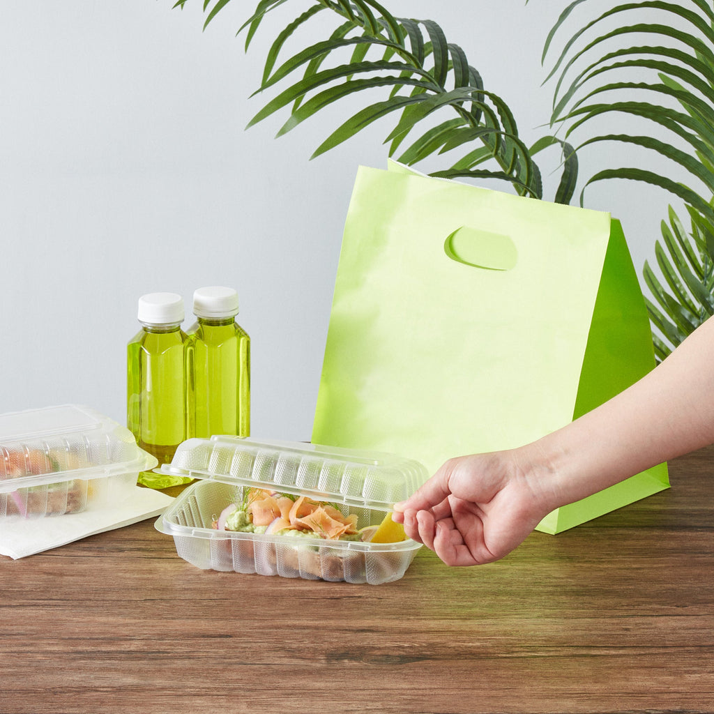 Chef 101 29 oz Rectangle Clear Plastic Clamshell Container - Anti-Fog, Microwavable - 9" x 6" x 2 3/4" - 50 count box