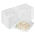 Chef 101 30 oz Square Clear Plastic Clamshell Container - Anti-Fog, Microwavable - 7 1/2" x 7 1/2" x 2 3/4" - 100 count box