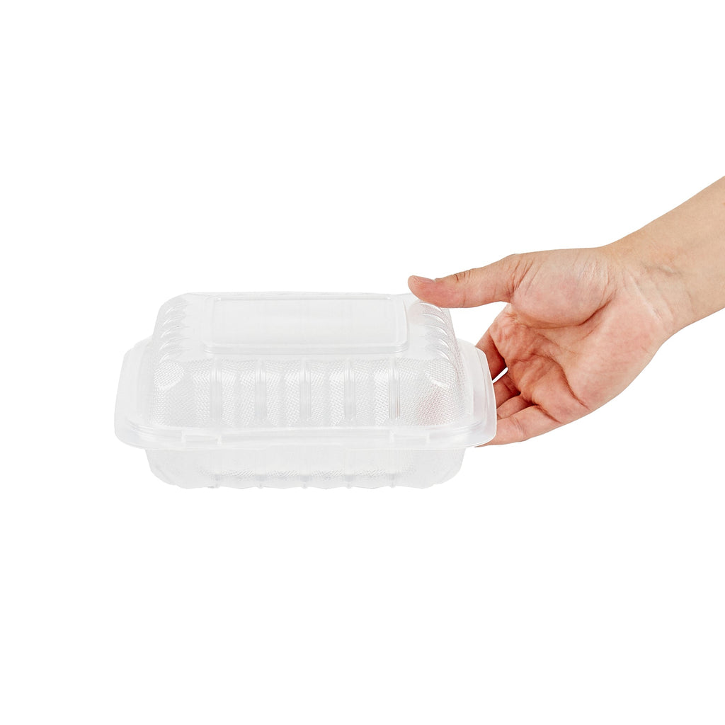 Chef 101 30 oz Square Clear Plastic Clamshell Container - Anti-Fog, Microwavable - 7 1/2" x 7 1/2" x 2 3/4" - 100 count box