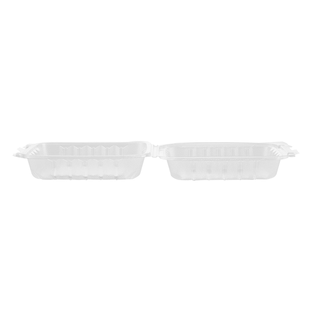 Chef 101 30 oz Square Clear Plastic Clamshell Container - Anti-Fog, Microwavable - 7 1/2" x 7 1/2" x 2 3/4" - 100 count box