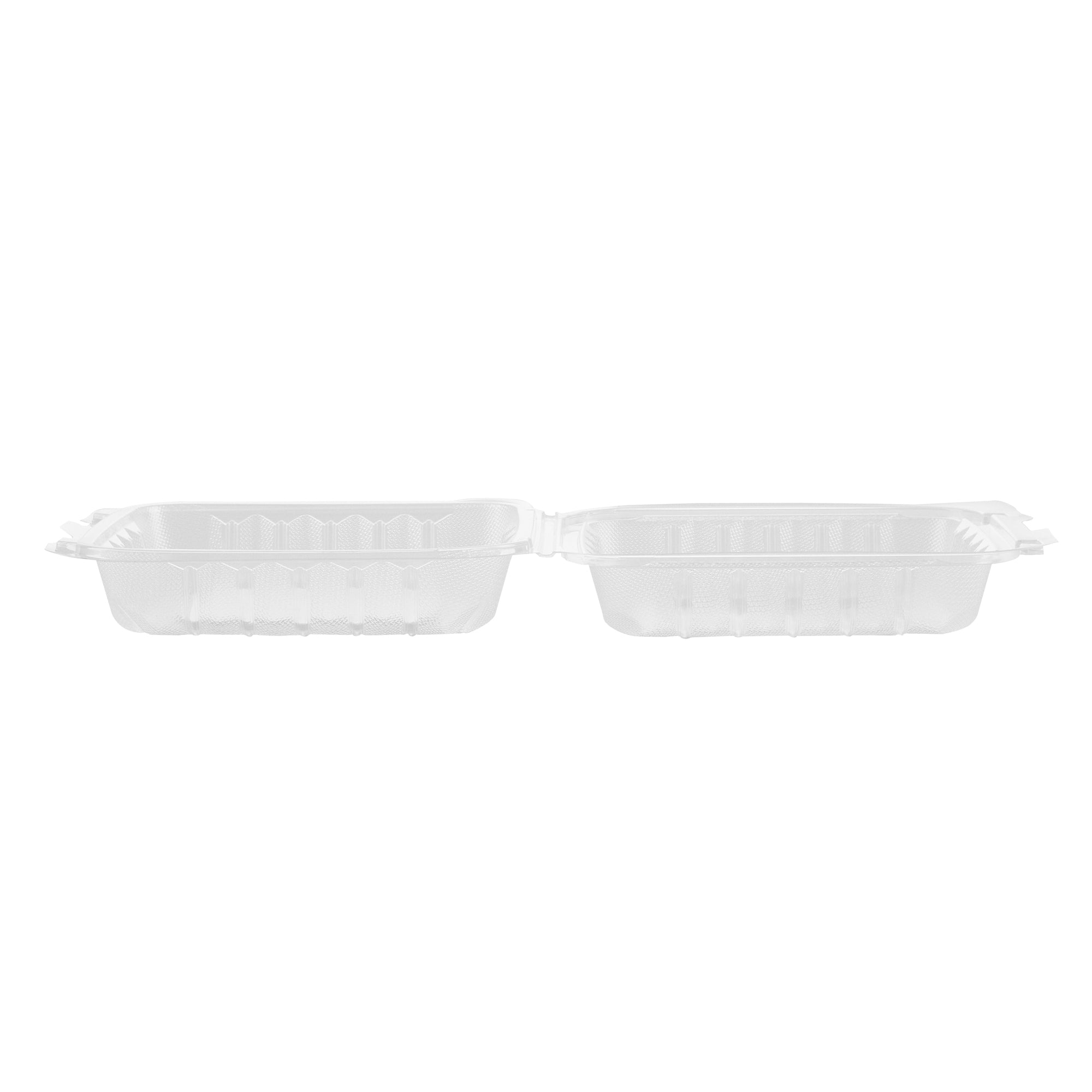 Chef 101 30 oz Square Clear Plastic Clamshell Container - Anti-Fog, Microwavable - 7 1/2" x 7 1/2" x 2 3/4" - 100 count box