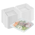 Chef 101 34 oz Square Clear Plastic Clamshell Container - Microwavable - 8" x 8" x 3" - 50 count box