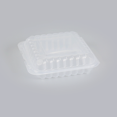 Chef 101 40 oz Square Clear Plastic Clamshell Container - Microwavable - 9" x 9" x 3" - 100 count box