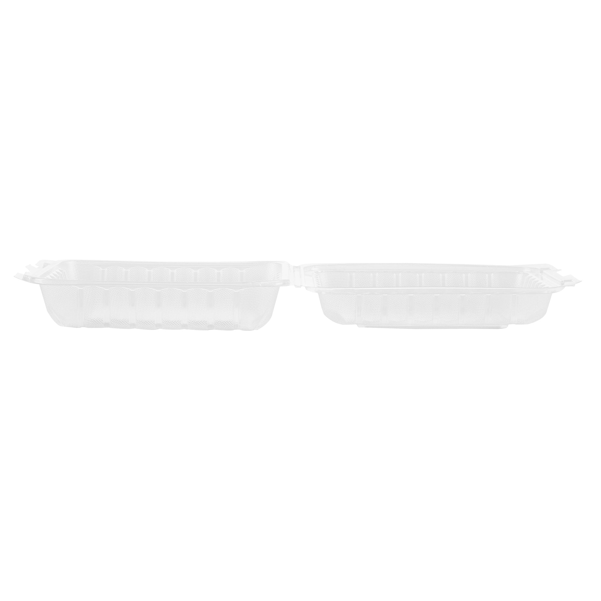 Chef 101 40 oz Square Clear Plastic Clamshell Container - Microwavable - 9" x 9" x 3" - 100 count box
