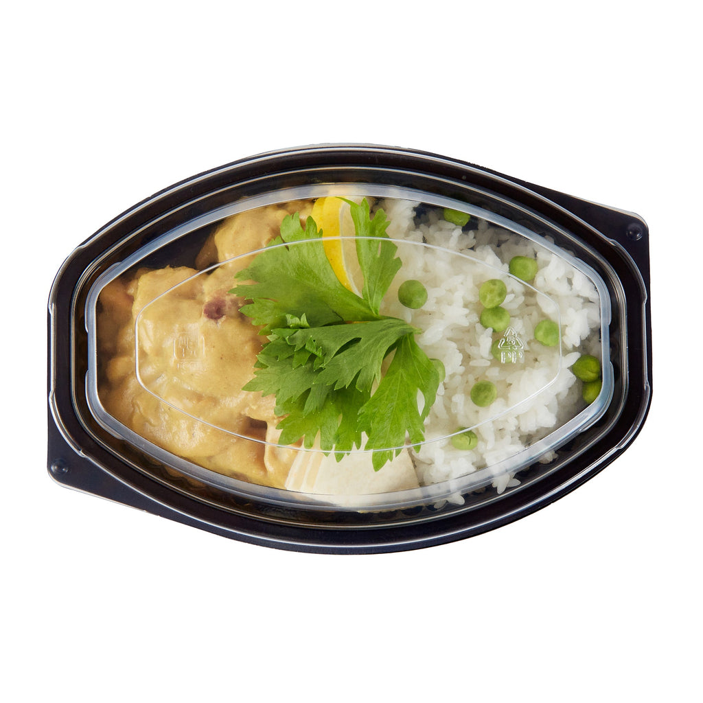 Chef 101 12 oz Oval Black Plastic Food Container - with Clear Lid, Microwavable - 8" x 5 1/2" x 2" - 50 count box