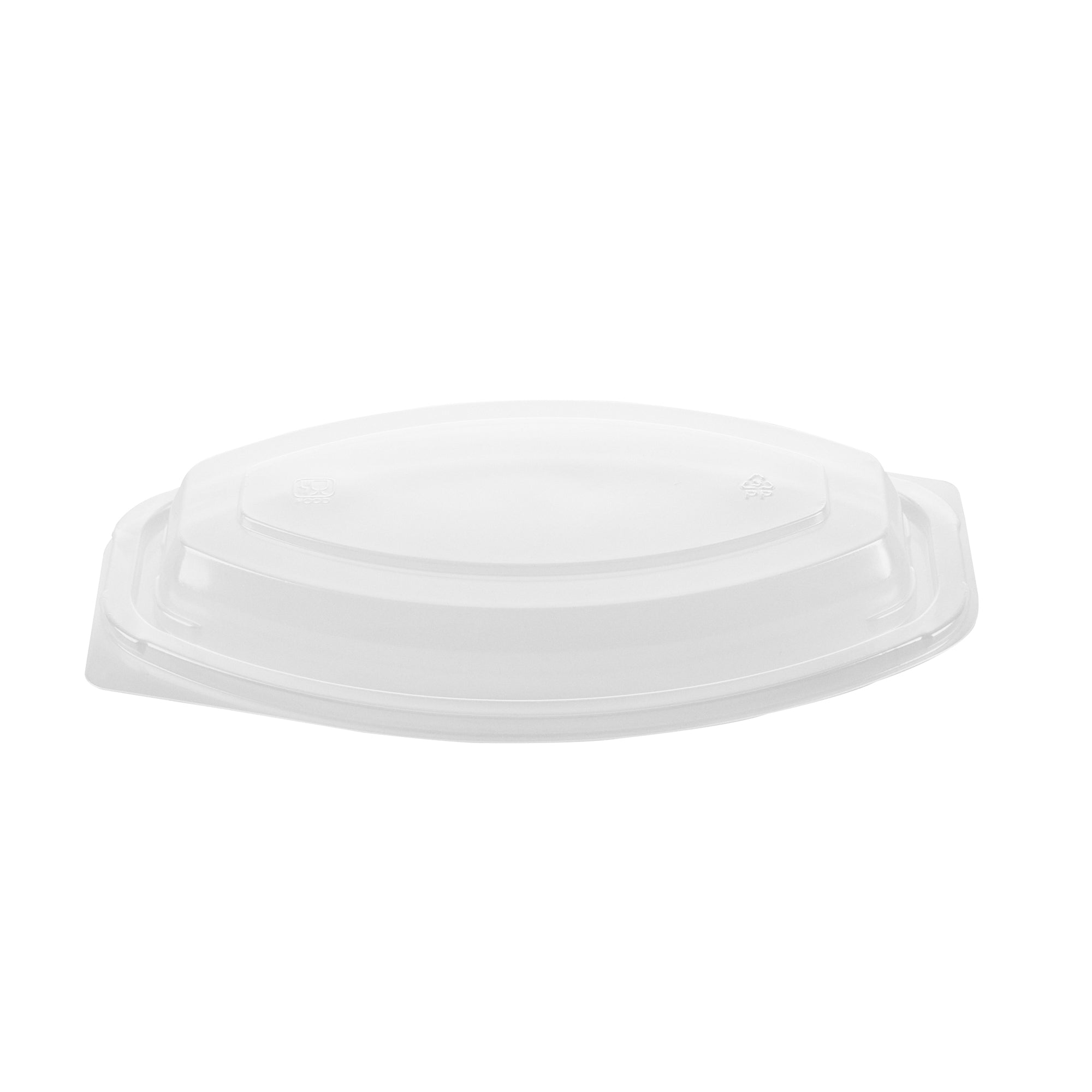 Chef 101 12 oz Oval Black Plastic Food Container - with Clear Lid, Microwavable - 8" x 5 1/2" x 2" - 50 count box