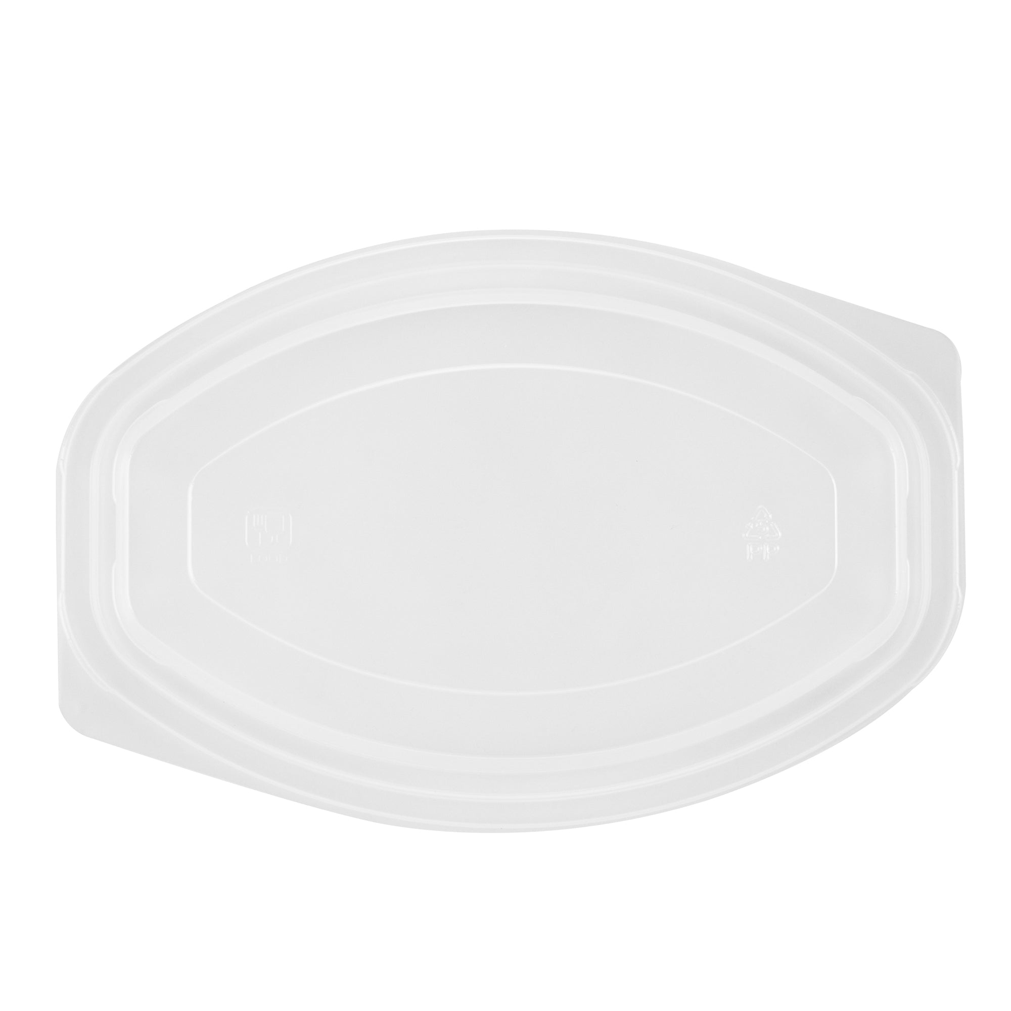 Chef 101 12 oz Oval Black Plastic Food Container - with Clear Lid, Microwavable - 8" x 5 1/2" x 2" - 50 count box