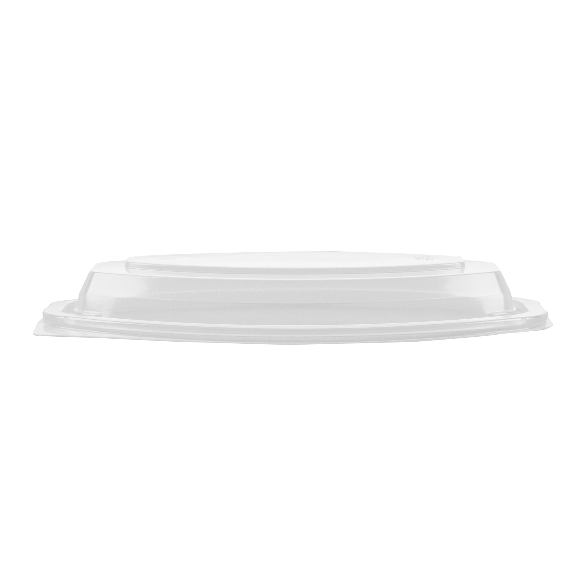 Chef 101 12 oz Oval Black Plastic Food Container - with Clear Lid, Microwavable - 8" x 5 1/2" x 2" - 50 count box