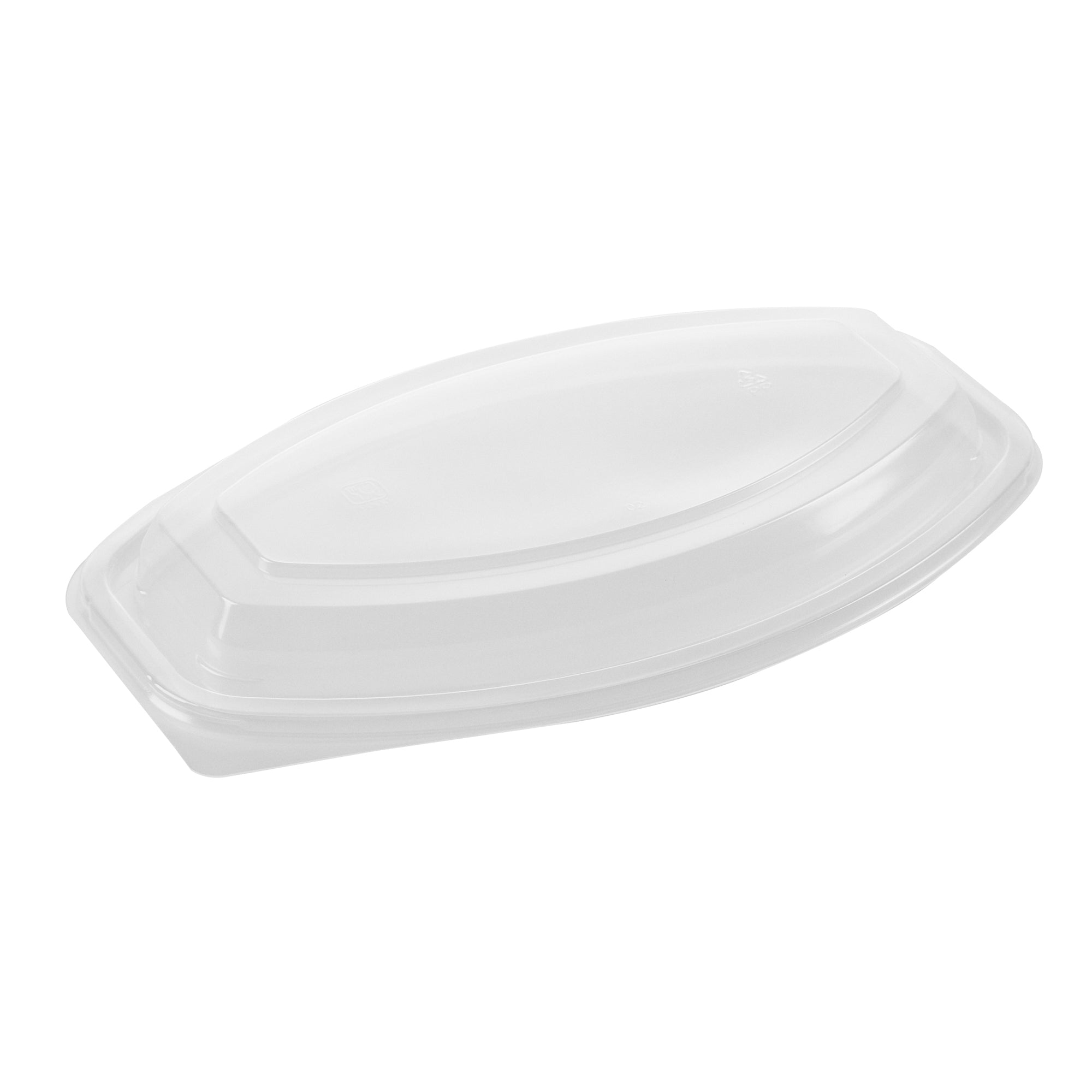 Chef 101 21 oz Oval Black Plastic Food Container - with Clear Lid, Microwavable - 9 1/4" x 5 3/4" x 2 1/4" - 50 count box