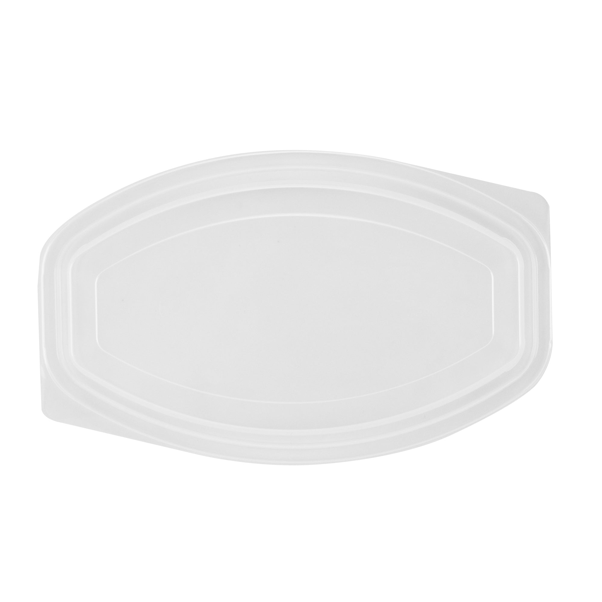 Chef 101 21 oz Oval Black Plastic Food Container - with Clear Lid, Microwavable - 9 1/4" x 5 3/4" x 2 1/4" - 100 count box