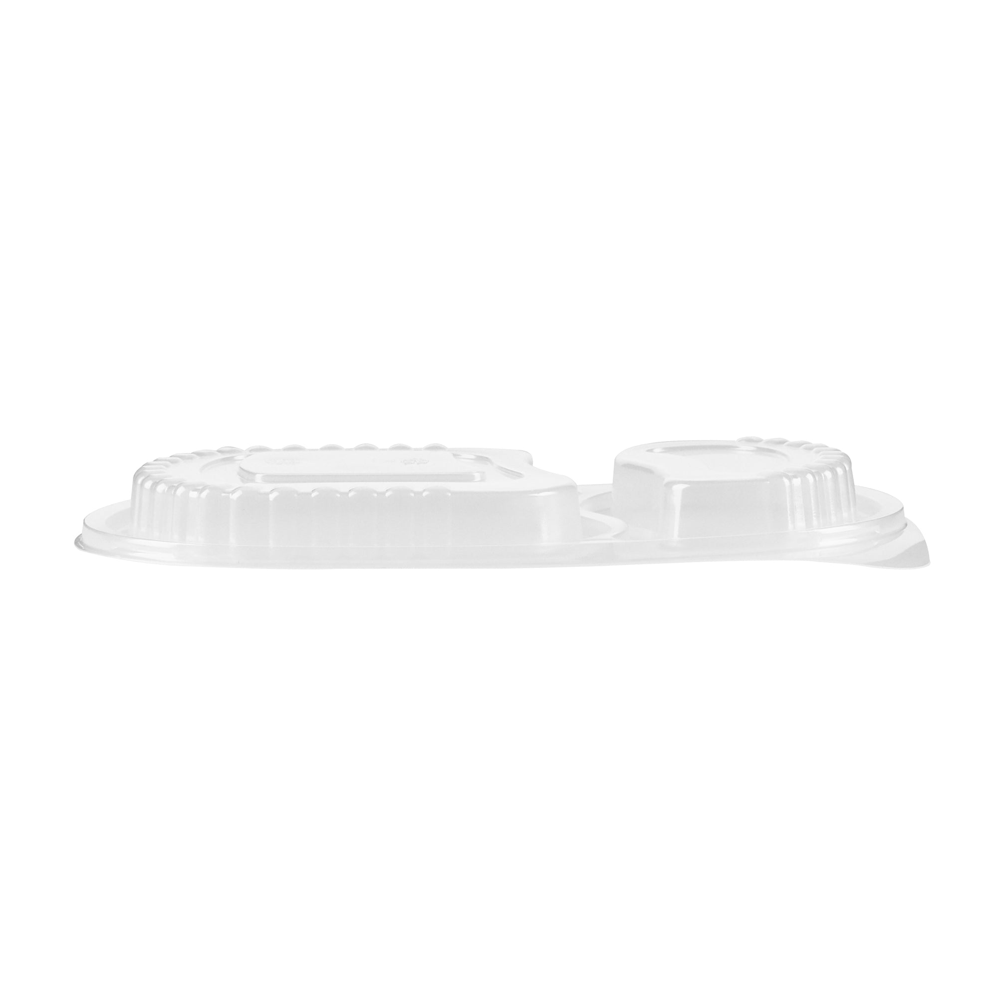 Chef 101 20 oz Oval Black Plastic Food Container - with Clear Dome Lid, Microwavable - 9 1/4" x 6" x 2 1/4" - 50 count box