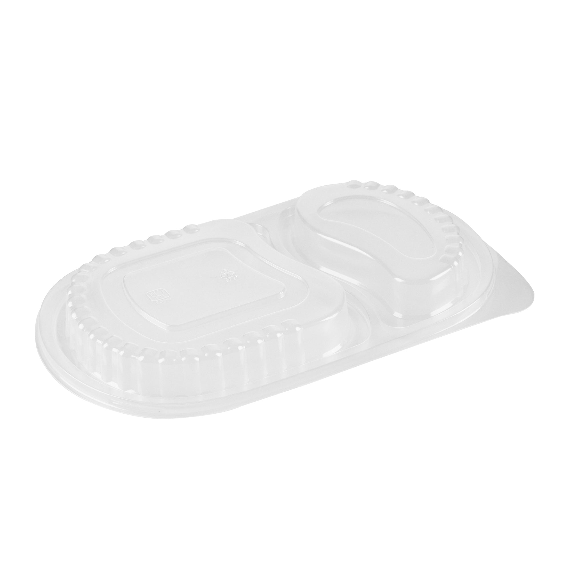 Chef 101 20 oz Oval Black Plastic Food Container - with Clear Dome Lid, Microwavable - 9 1/4" x 6" x 2 1/4" - 100 count box