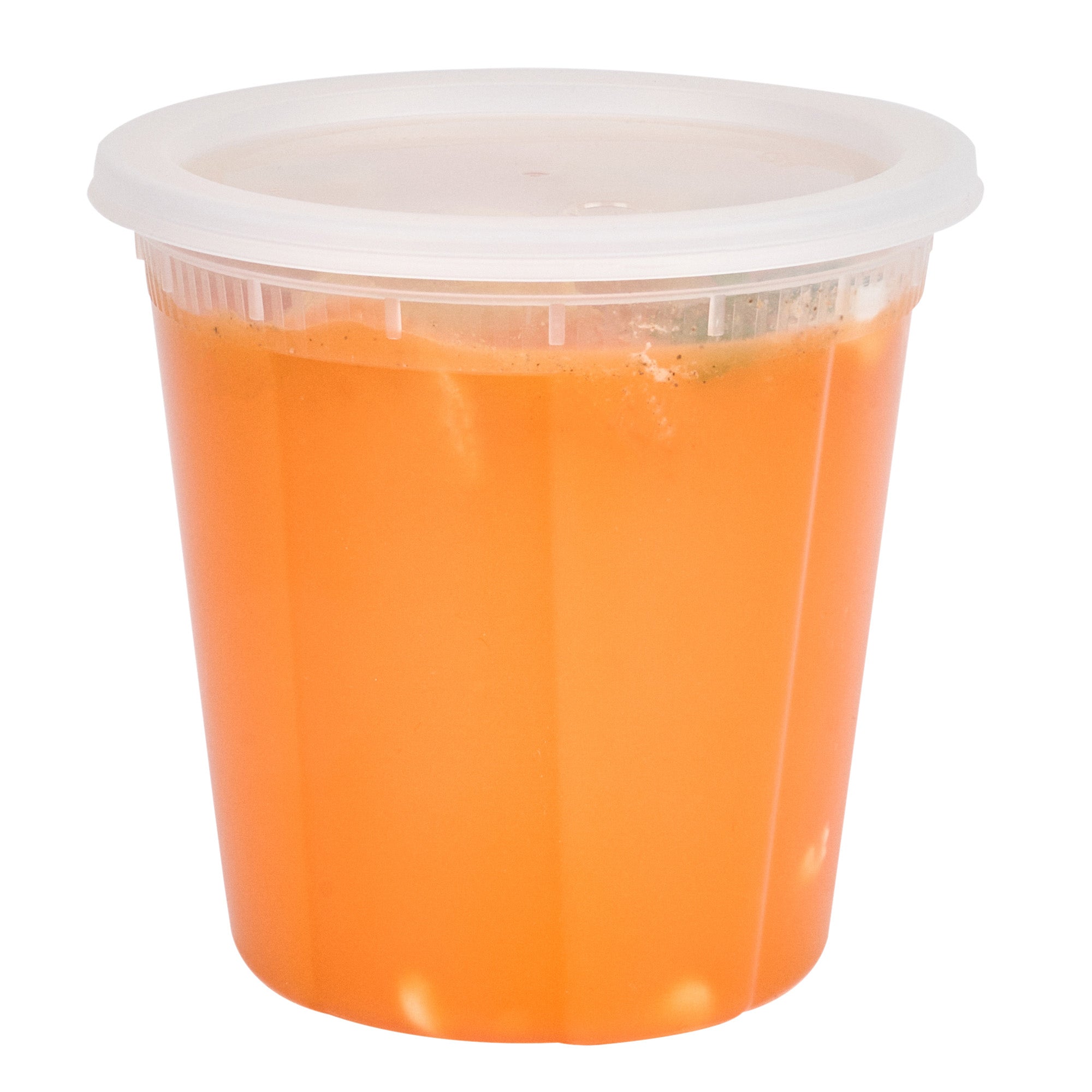 Asporto 32 oz Round Clear Plastic Soup Container - with Lid, Microwavable - 5" x 5" x 5" - 50 count box