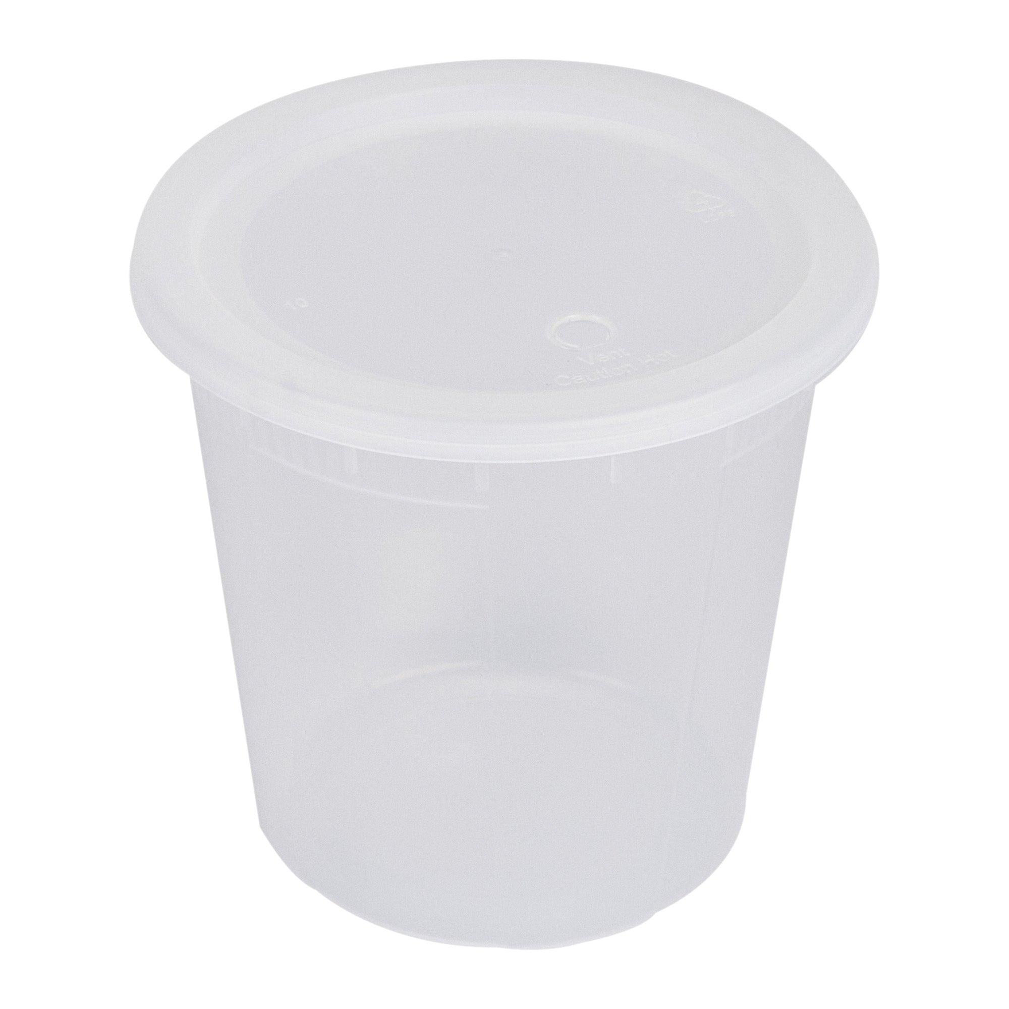Asporto 32 oz Round Clear Plastic Soup Container - with Lid, Microwavable - 5" x 5" x 5" - 100 count box