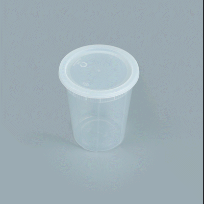 Asporto 40 oz Round Clear Plastic Soup Container - with Lid, Microwavable - 5" x 5" x 6" - 100 count box