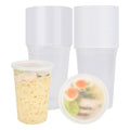 Asporto 48 oz Round Clear Plastic Soup Container - with Lid, Microwavable - 5" x 5" x 7" - 50 count box