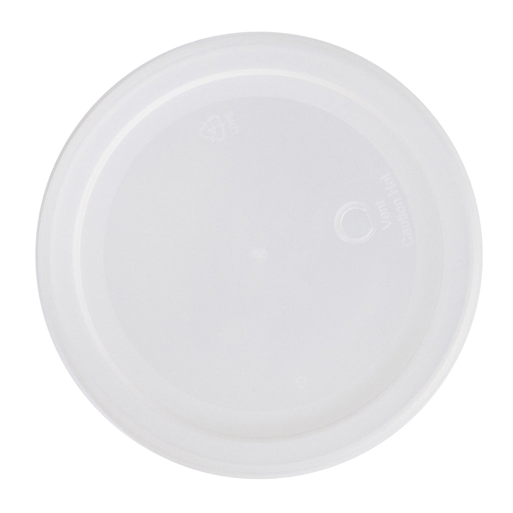 Asporto 48 oz Round Clear Plastic Soup Container - with Lid, Microwavable - 5" x 5" x 7" - 100 count box