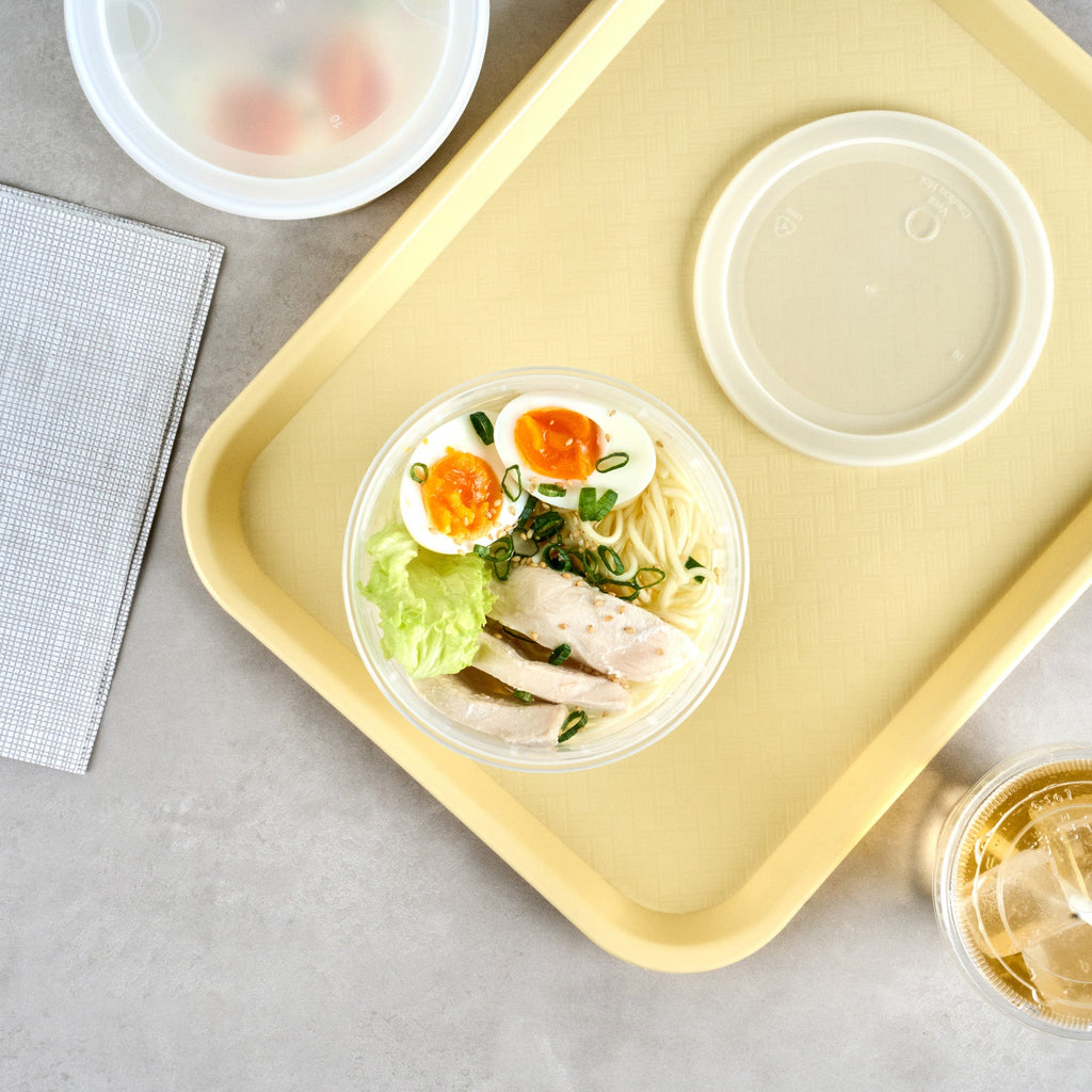 Asporto 48 oz Round Clear Plastic Soup Container - with Lid, Microwavable - 5" x 5" x 7" - 100 count box
