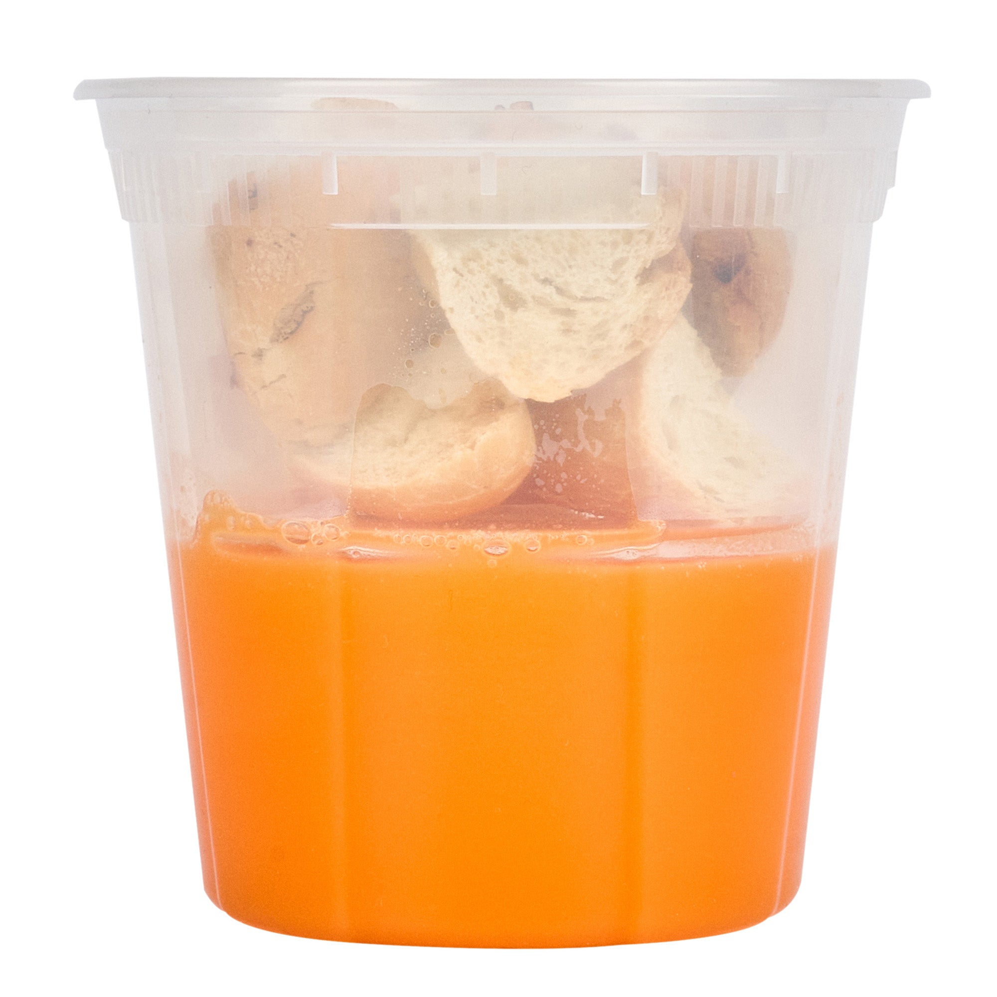 Asporto 16 oz Round Clear Plastic Insert - Fits 32, 40 and 48 oz Soup Container, Microwavable - 100 count box