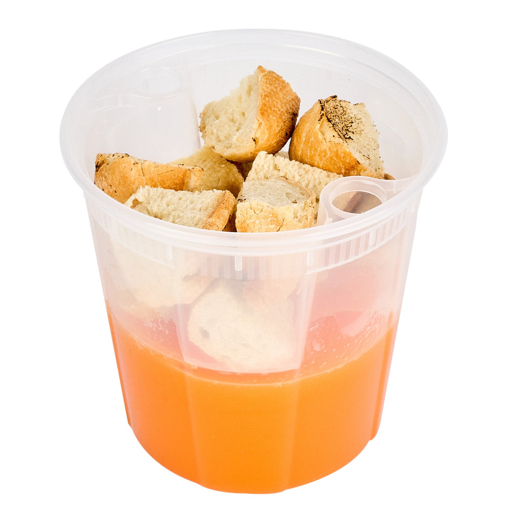Asporto 16 oz Round Clear Plastic Insert - Fits 32, 40 and 48 oz Soup Container, Microwavable - 100 count box
