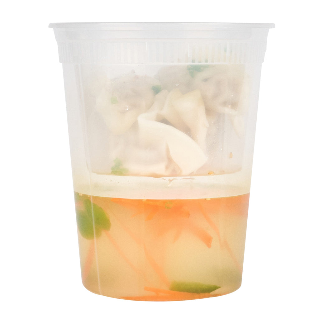 Asporto 20 oz Round Clear Plastic Insert - Fits 32, 40 and 48 oz Soup Container, Microwavable - 100 count box