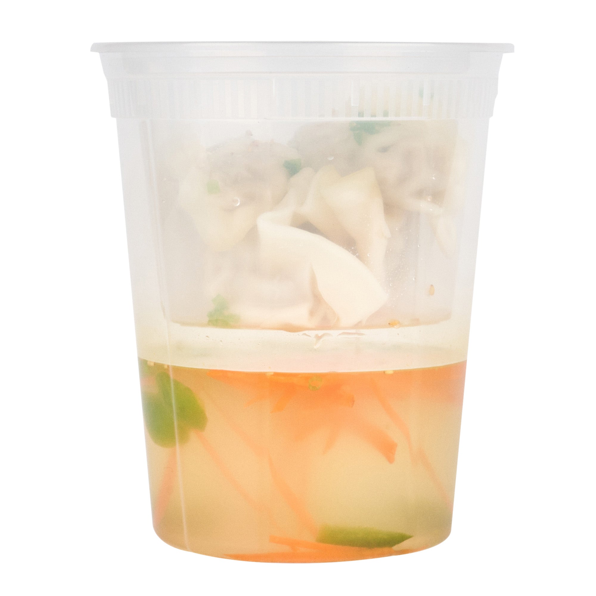 Asporto 20 oz Round Clear Plastic Insert - Fits 32, 40 and 48 oz Soup Container, Microwavable - 100 count box