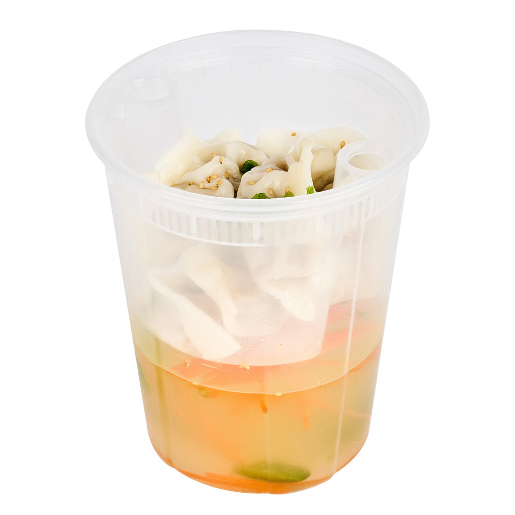 Asporto 20 oz Round Clear Plastic Insert - Fits 32, 40 and 48 oz Soup Container, Microwavable - 100 count box
