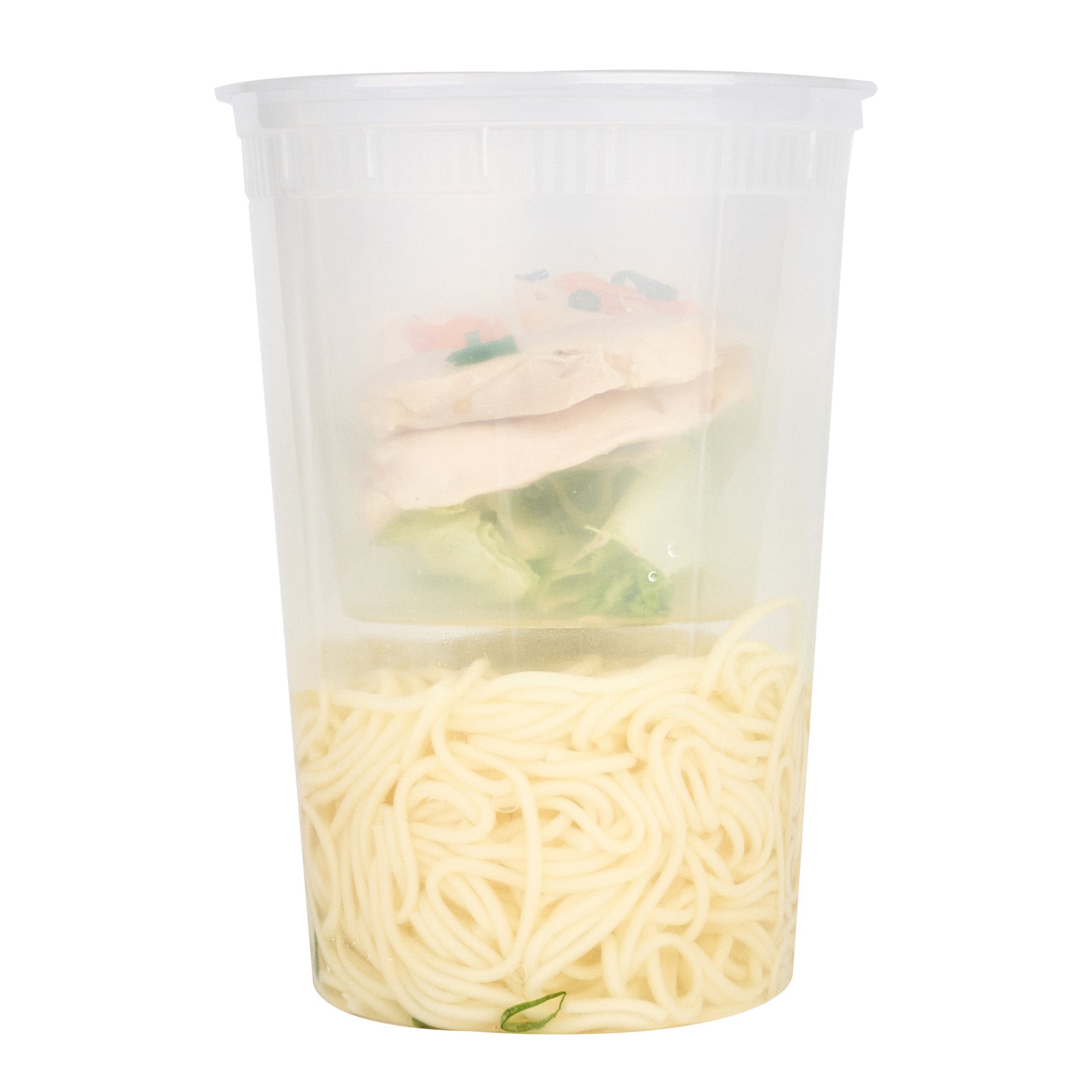 Asporto 24 oz Round Clear Plastic Insert - Fits 32, 40 and 48 oz Soup Container, Microwavable - 50 count box