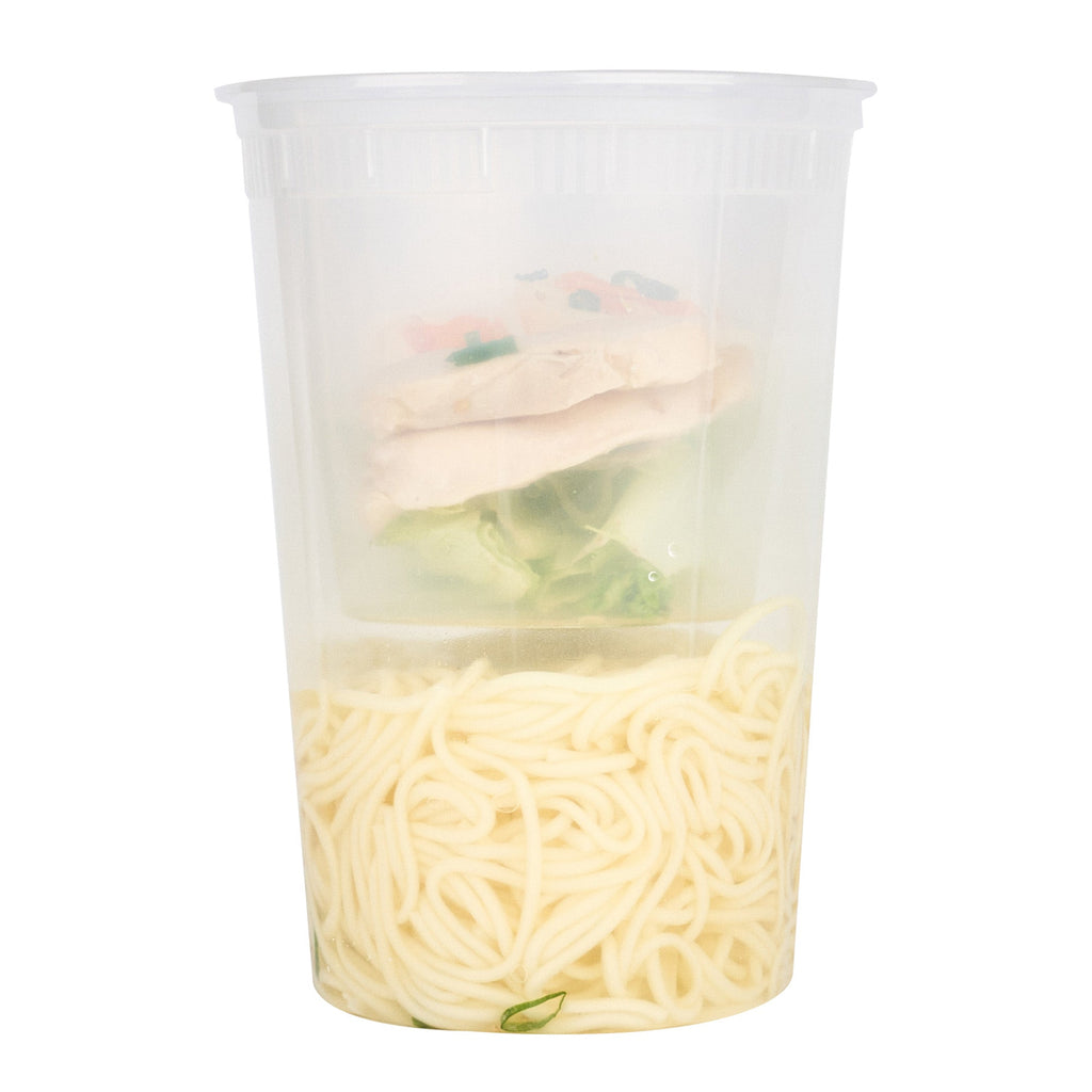 Asporto 24 oz Round Clear Plastic Insert - Fits 32, 40 and 48 oz Soup Container, Microwavable - 100 count box