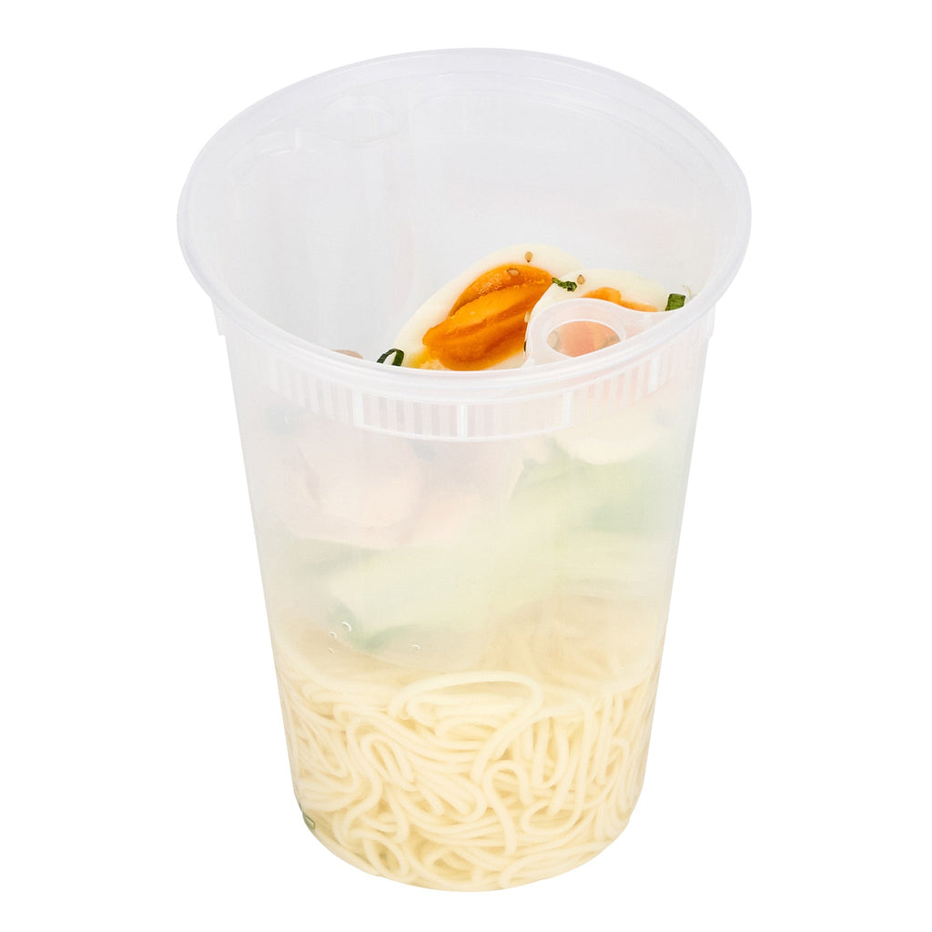 Asporto 24 oz Round Clear Plastic Insert - Fits 32, 40 and 48 oz Soup Container, Microwavable - 100 count box