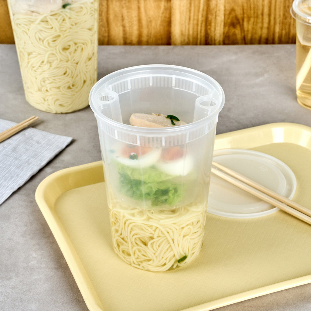 Asporto 24 oz Round Clear Plastic Insert - Fits 32, 40 and 48 oz Soup Container, Microwavable - 100 count box