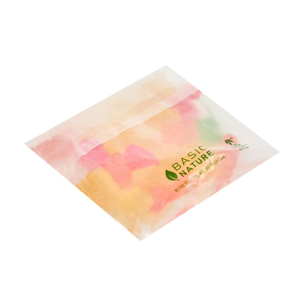 Basic Nature Translucent PLA Plastic / PBAT Lip and Tape Bag - Self-Sealing, Compostable - 4" x 4" - 100 count box
