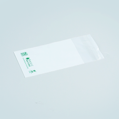 Basic Nature Translucent PLA Plastic / PBAT Lip and Tape Bag - Self-Sealing, Compostable - 5" x 3" - 100 count box