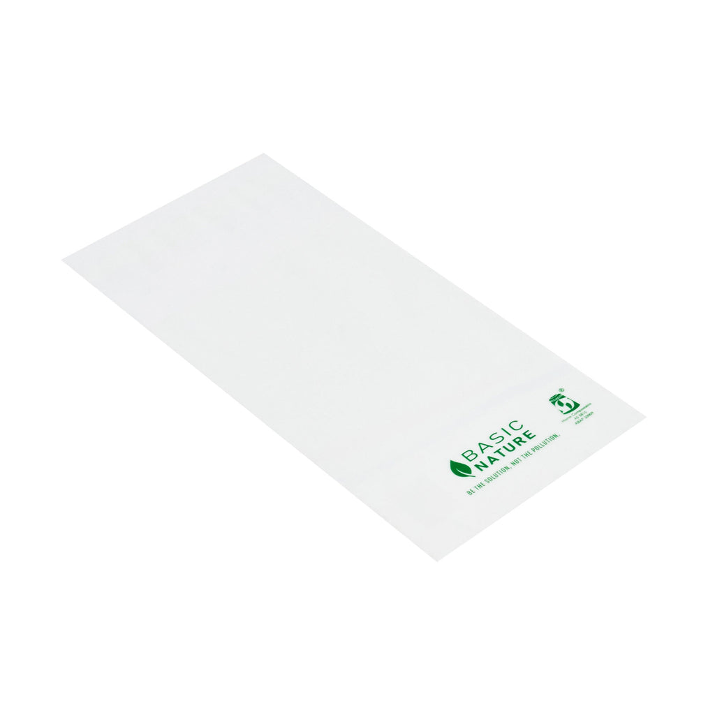 Basic Nature Translucent PLA Plastic / PBAT Lip and Tape Bag - Self-Sealing, Compostable - 5" x 3" - 100 count box