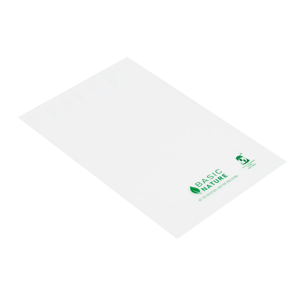 Basic Nature Translucent PLA Plastic / PBAT Lip and Tape Bag - Self-Sealing, Compostable - 4 3/4" x 4" - 100 count box