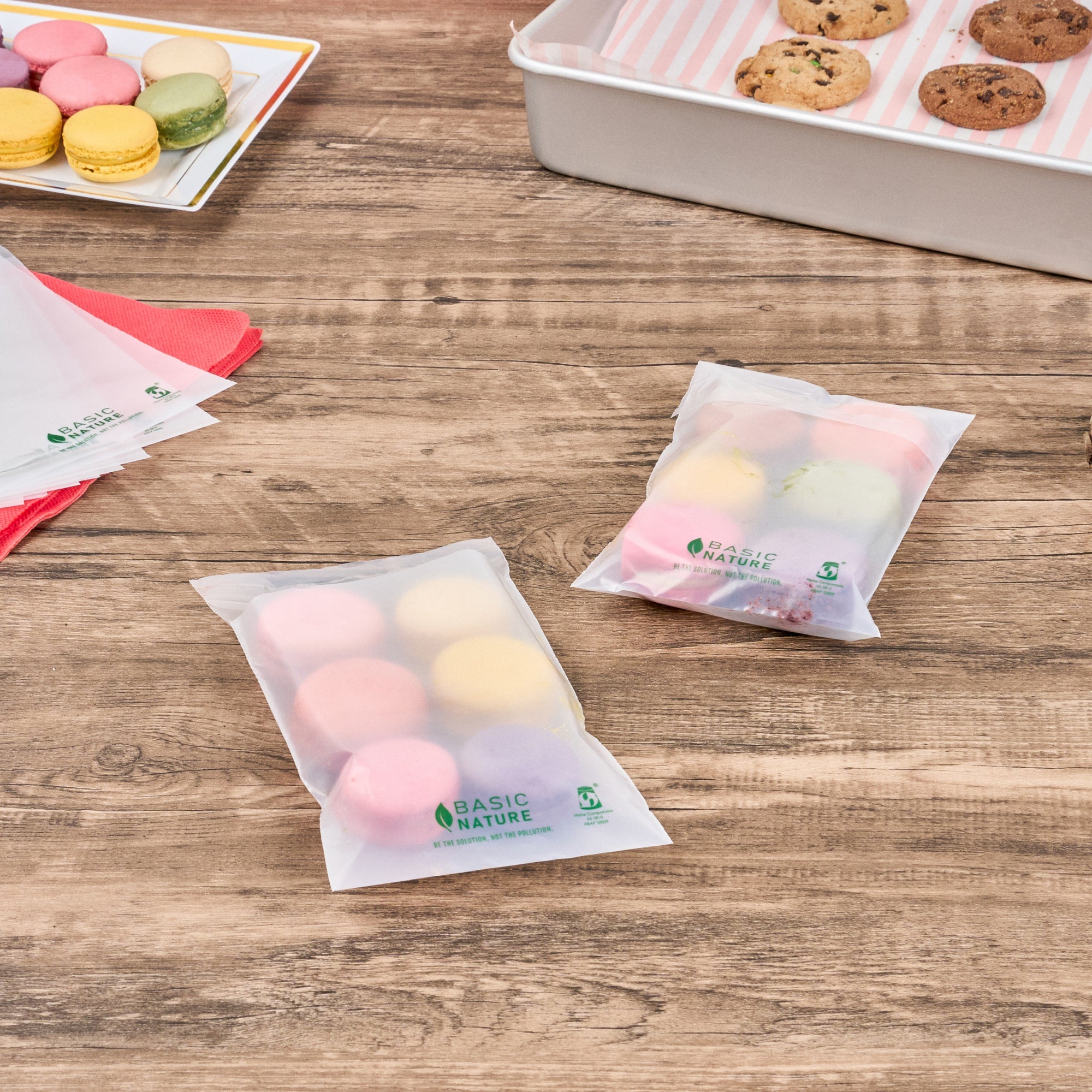 Basic Nature Translucent PLA Plastic / PBAT Lip and Tape Bag - Self-Sealing, Compostable - 6" x 4" - 100 count box