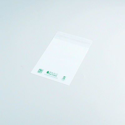 Basic Nature Translucent PLA Plastic / PBAT Lip and Tape Bag - Self-Sealing, Compostable - 7" x 5" - 100 count box
