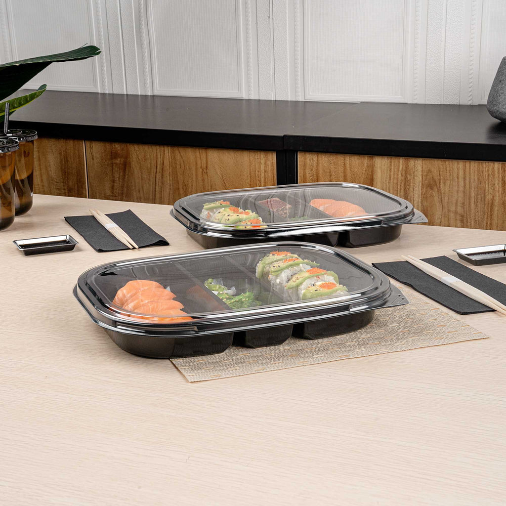 Bento Tek Rectangle Clear Plastic Lid - Fits 51 oz Bento Box - 50 count box