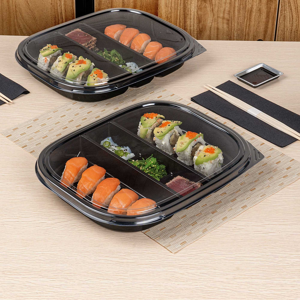 Bento Tek Rectangle Clear Plastic Lid - Fits 51 oz Bento Box - 50 count box